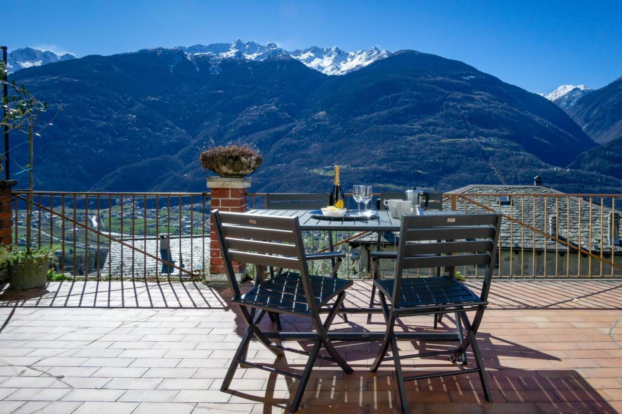 Panoramic Apartment Italian Alps Valtellina Near Sondrio, Tirano Poggiridenti Extérieur photo