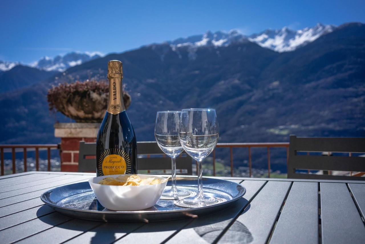 Panoramic Apartment Italian Alps Valtellina Near Sondrio, Tirano Poggiridenti Extérieur photo